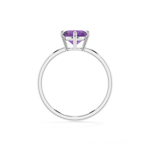 lab grown amethyst oval solitaire engagement ring