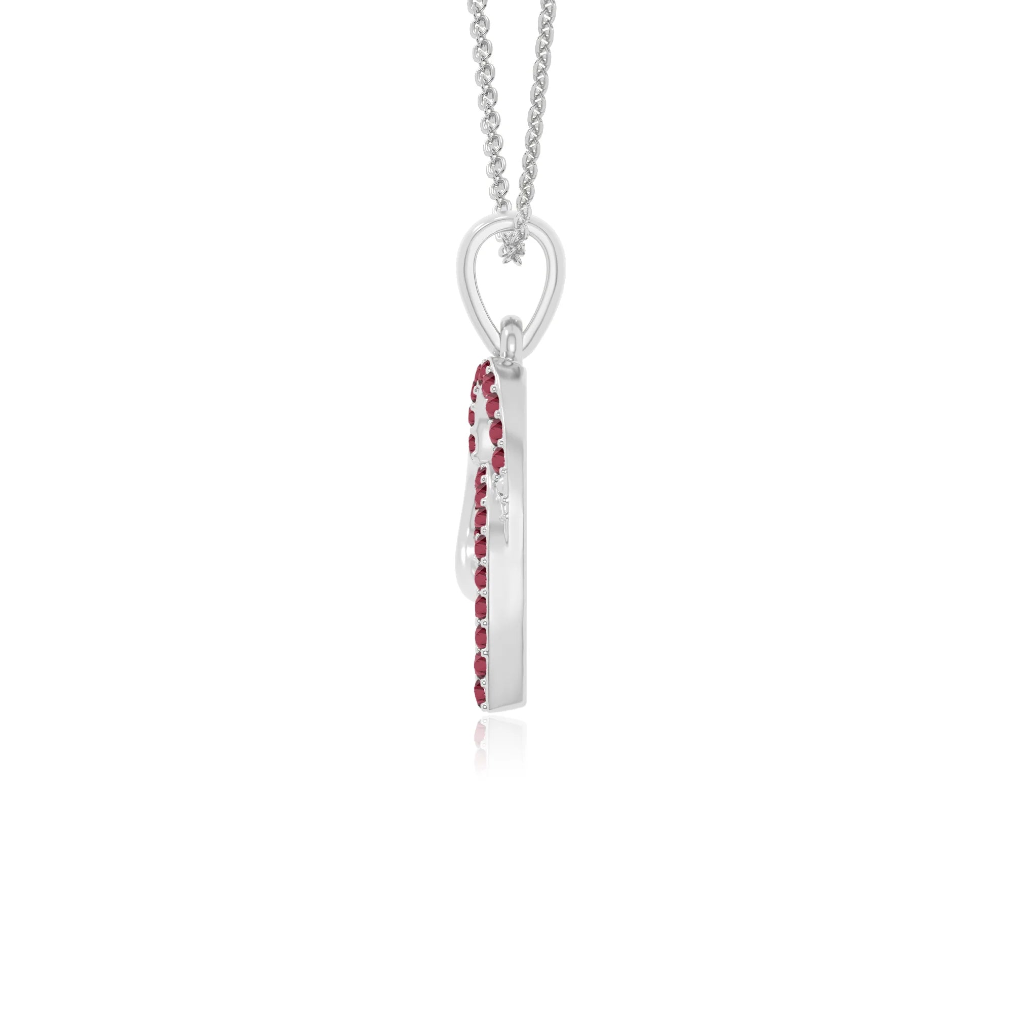 natural ruby heart in heart necklaces in sterling silver 
