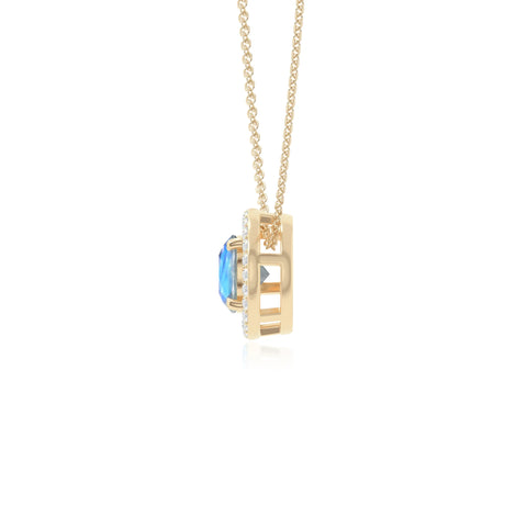 natural labradorite solitaire halo necklaces in yellow gold vermeil 