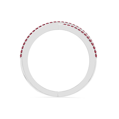 natural ruby criss cross band rings in sterling silver 