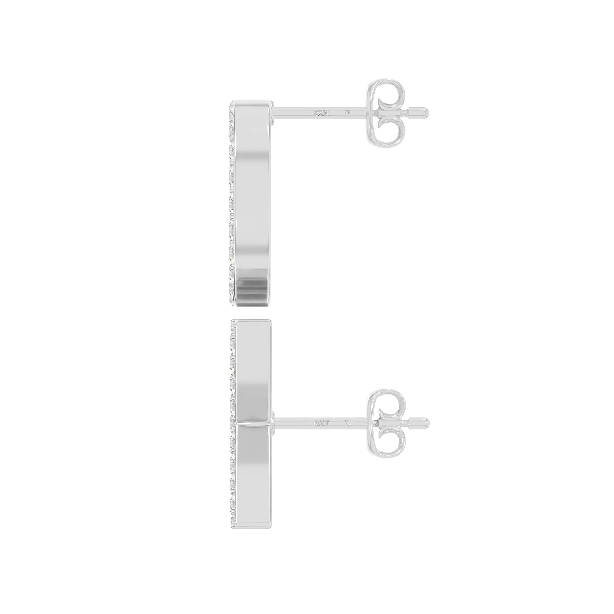 moissanite xo stud earrings in sterling silver 