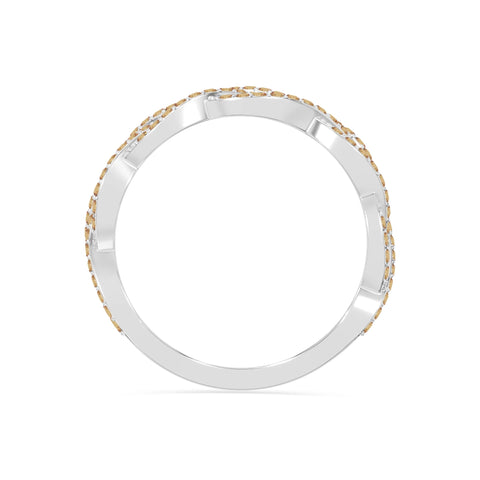 natural citrine twisted braided wedding band rings in sterling silver 