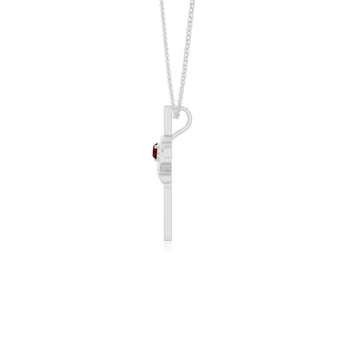 natural garnet infinity cross necklaces in sterling silver 