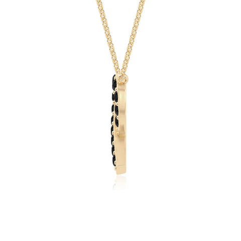natural black onyx cancer ribbon necklaces in yellow gold vermeil 