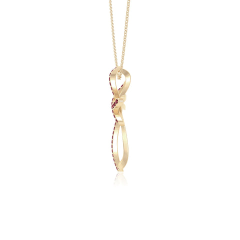 natural ruby infinity cross necklaces in yellow gold vermeil 