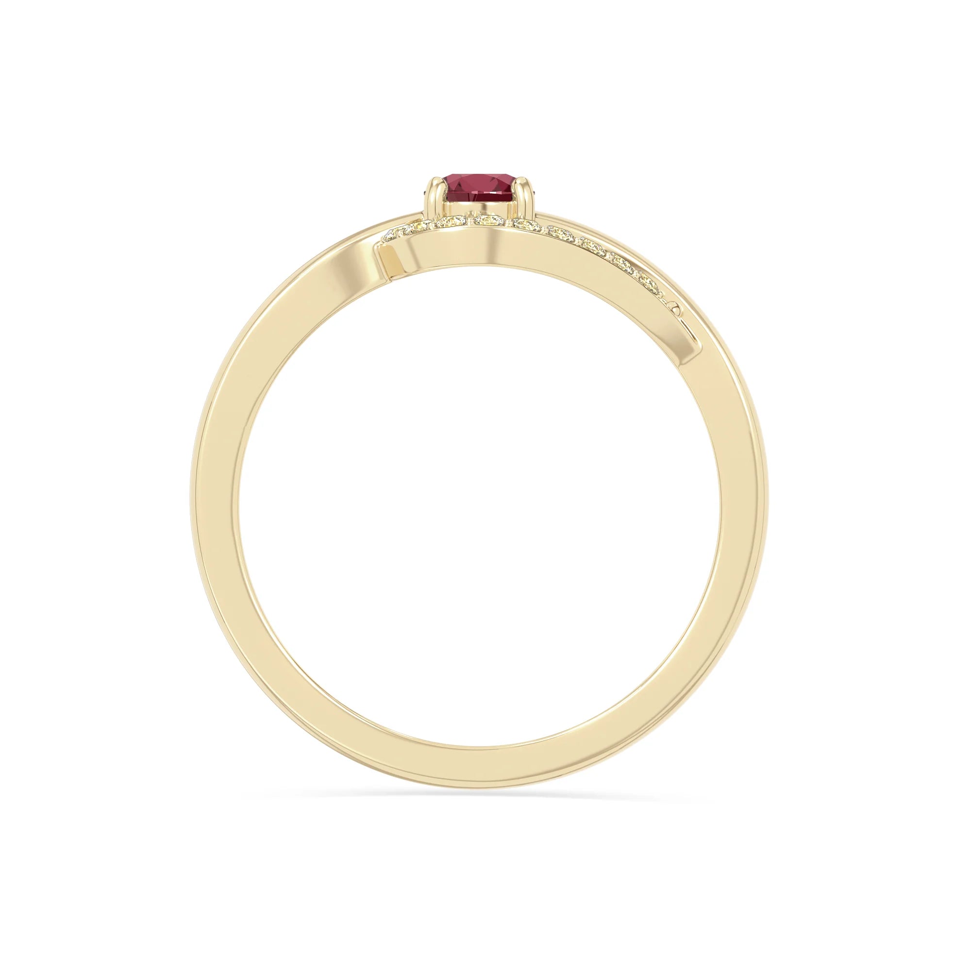 natural ruby infinity solitaire rings in yellow gold vermeil