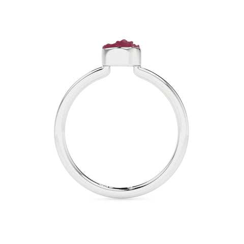 ruby rough shape stackable bezel-set ring