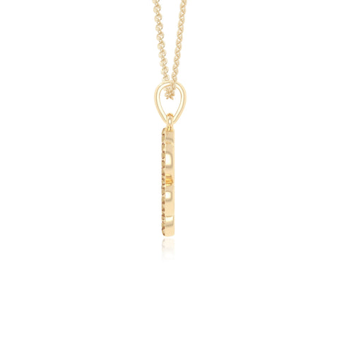 natural citrine dog paw knot necklaces in yellow gold vermeil 