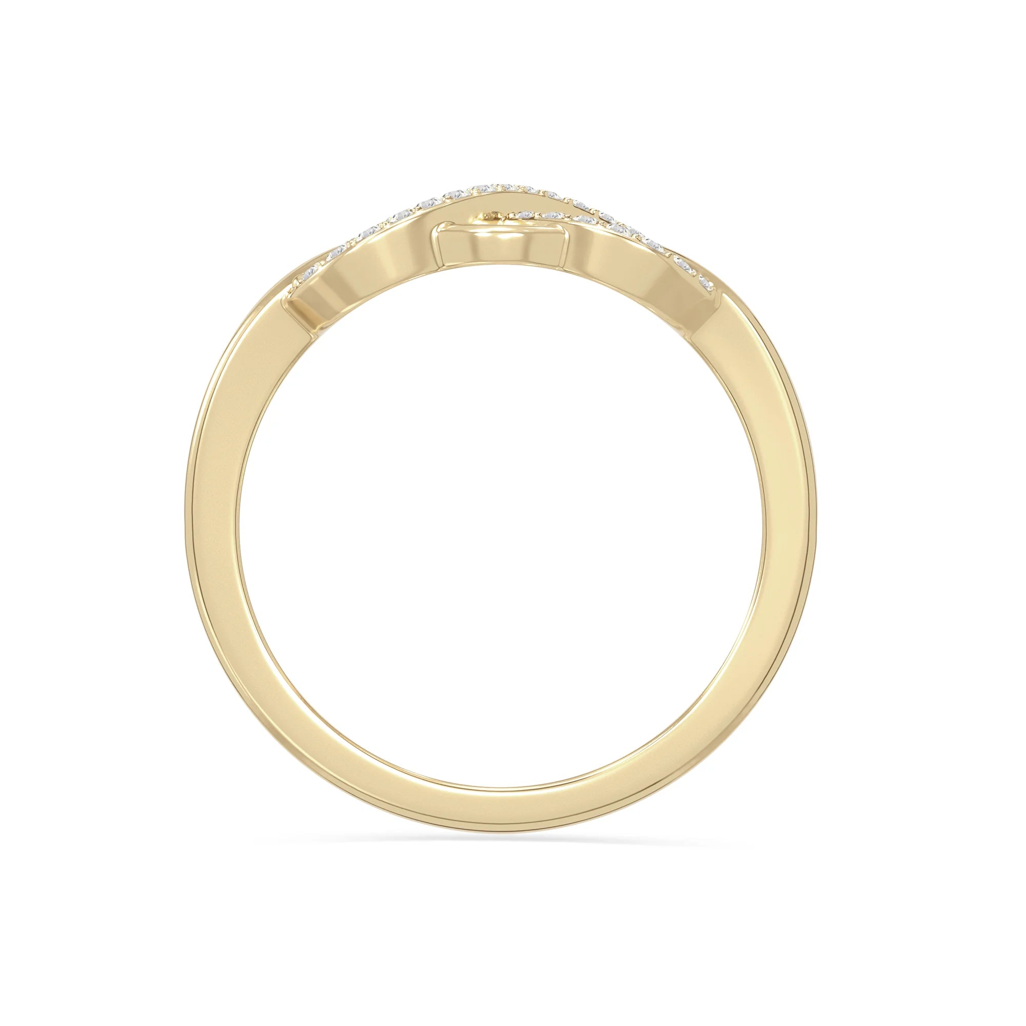 natural moissanite infinity promise rings in yellow gold vermeil
