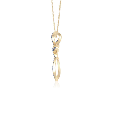 natural blue-sapphire infinity cross necklaces in yellow gold vermeil 