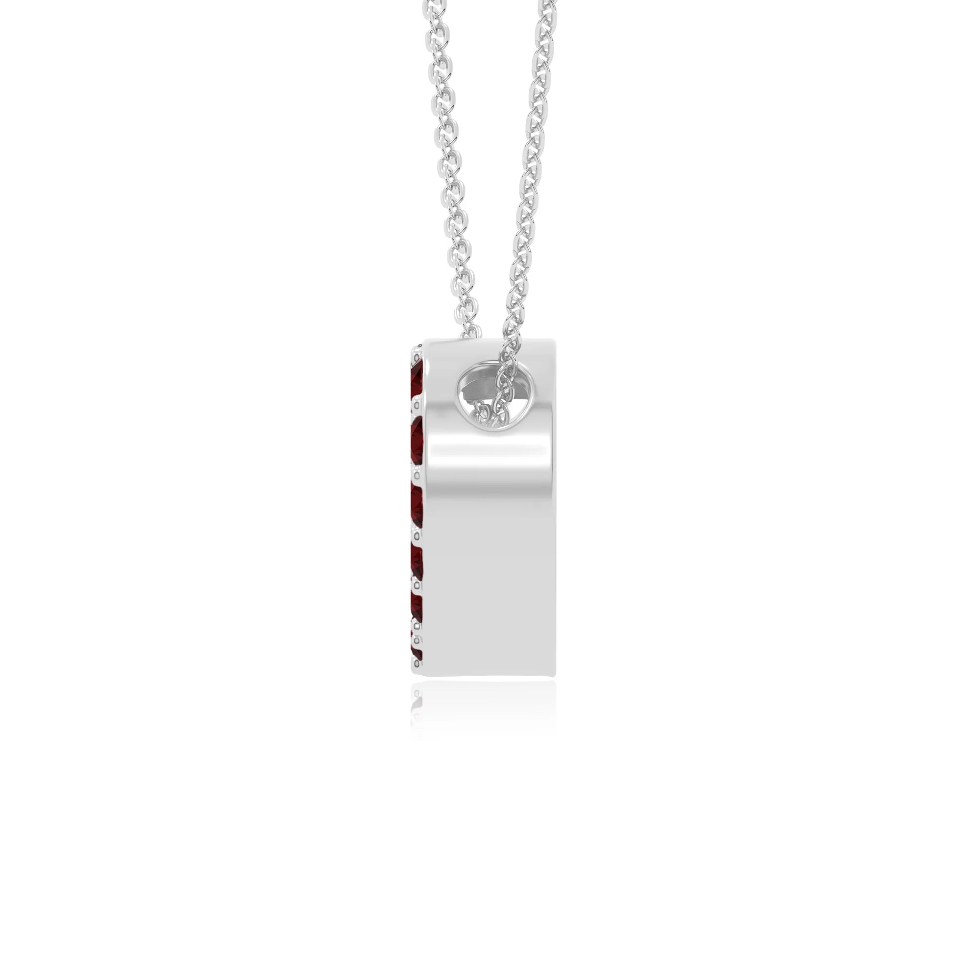 natural garnet studded heart necklaces in sterling silver 