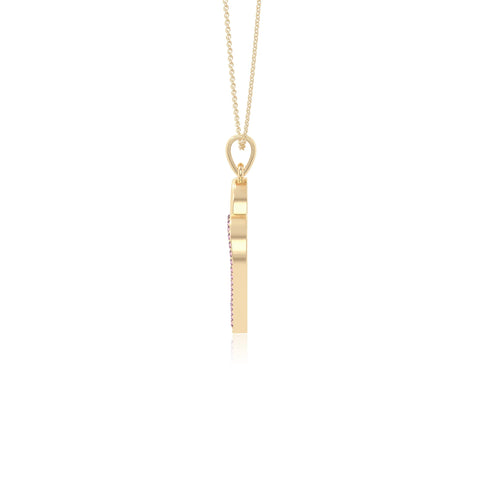 natural pink-tourmaline double heart necklaces in yellow gold vermeil 