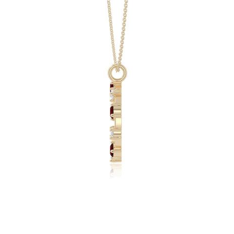 natural garnet infinity love knot necklaces in yellow gold vermeil 
