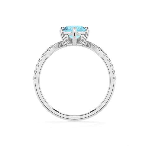 lab grown aquamarine oval solitaire engagement ring