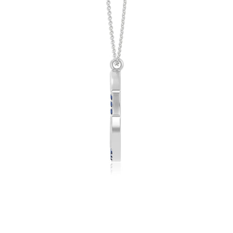 natural blue-sapphire moon & star necklaces in sterling silver 