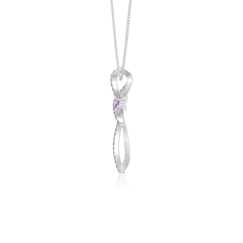 natural amethyst infinity cross necklaces in sterling silver 