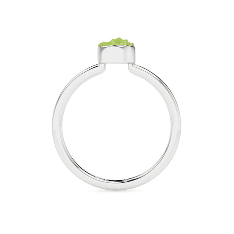 peridot rough shape stackable bezel-set ring