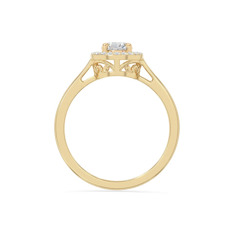 natural moissanite solitaire halo engagement rings in yellow gold vermeil