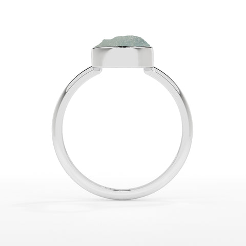 fluorite rough shape stackable bezel-set ring