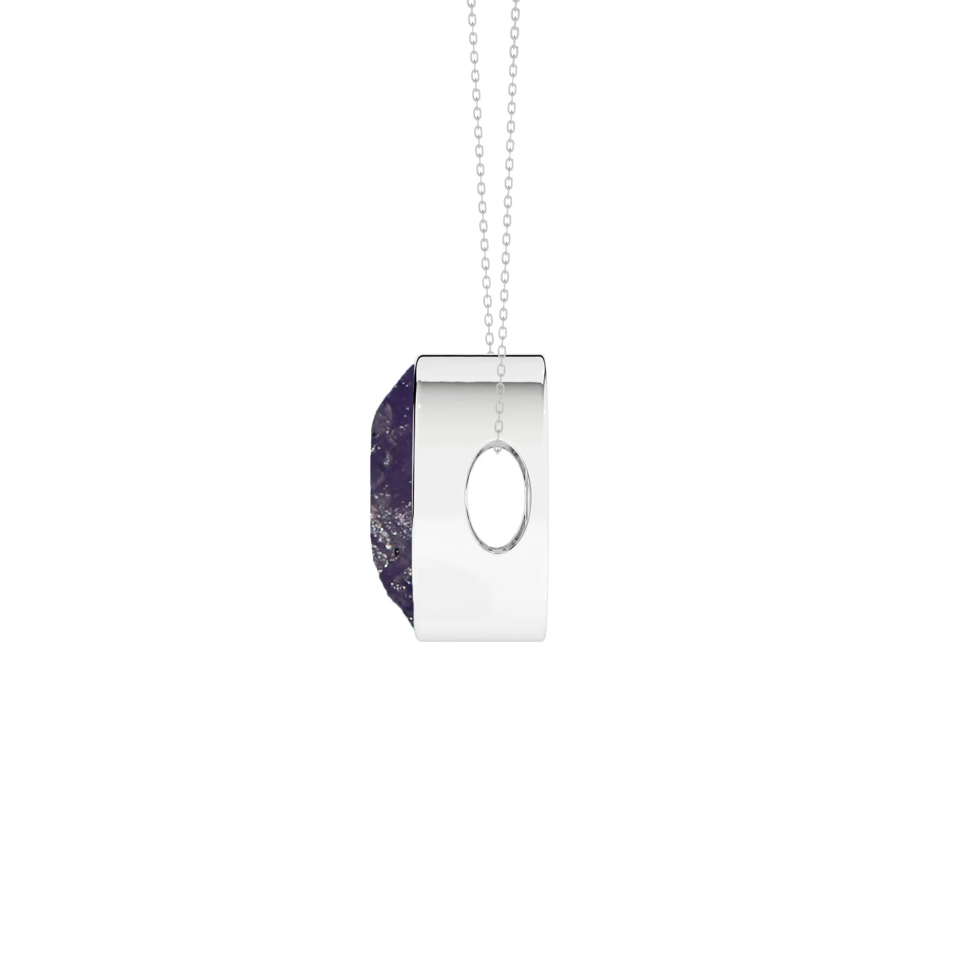 natural purple-moonstone round shape pendant necklace