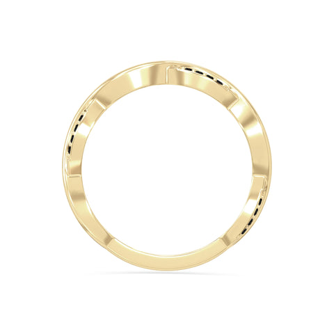 natural black onyx twisted wedding band rings in yellow gold vermeil