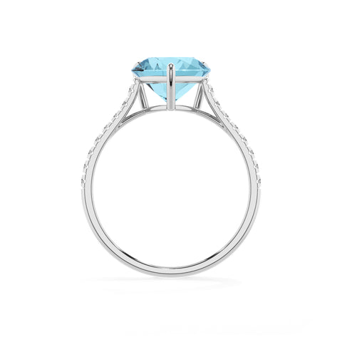 lab grown aquamarine heart half eterity solitaire engagement ring