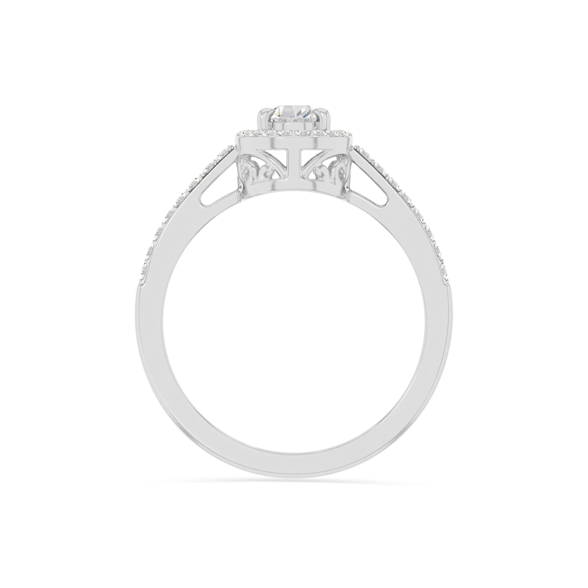 natural moissanite solitaire halo engagement rings in sterling silver 