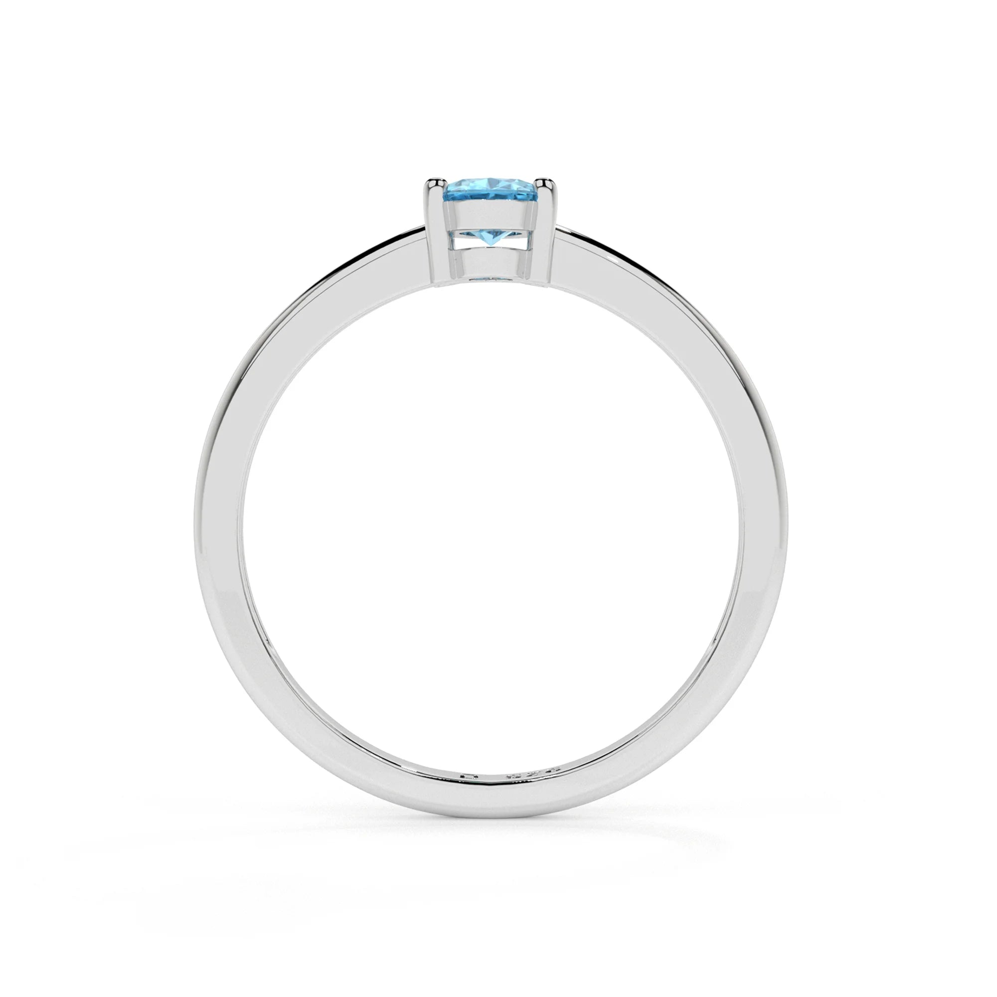 swiss blue topaz oval cut stackable prong-set ring