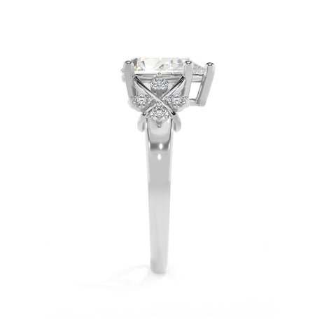 lab-grown moissanite pear criss cross solitaire engagement ring