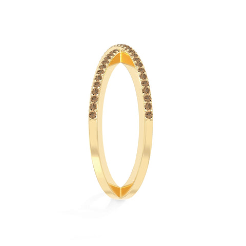 natural citrine criss cross band rings in yellow gold vermeil