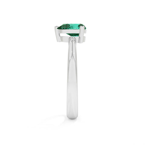 emerald pear cut solitaire prong-set ring