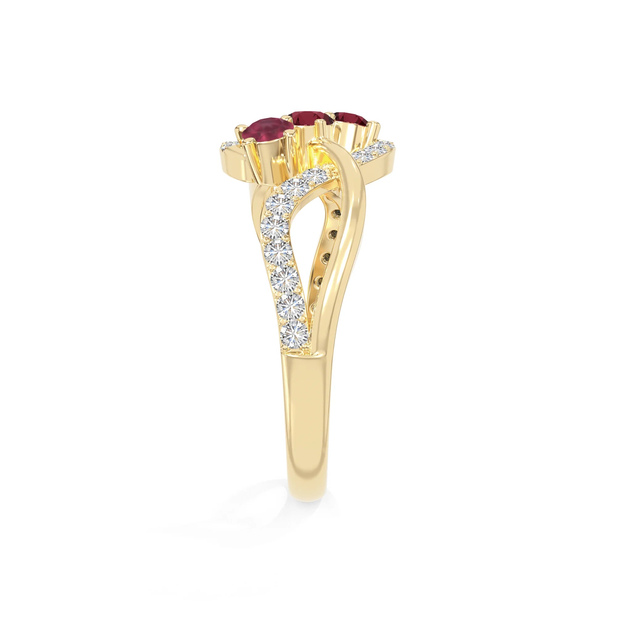 natural ruby infinity promise rings in yellow gold vermeil