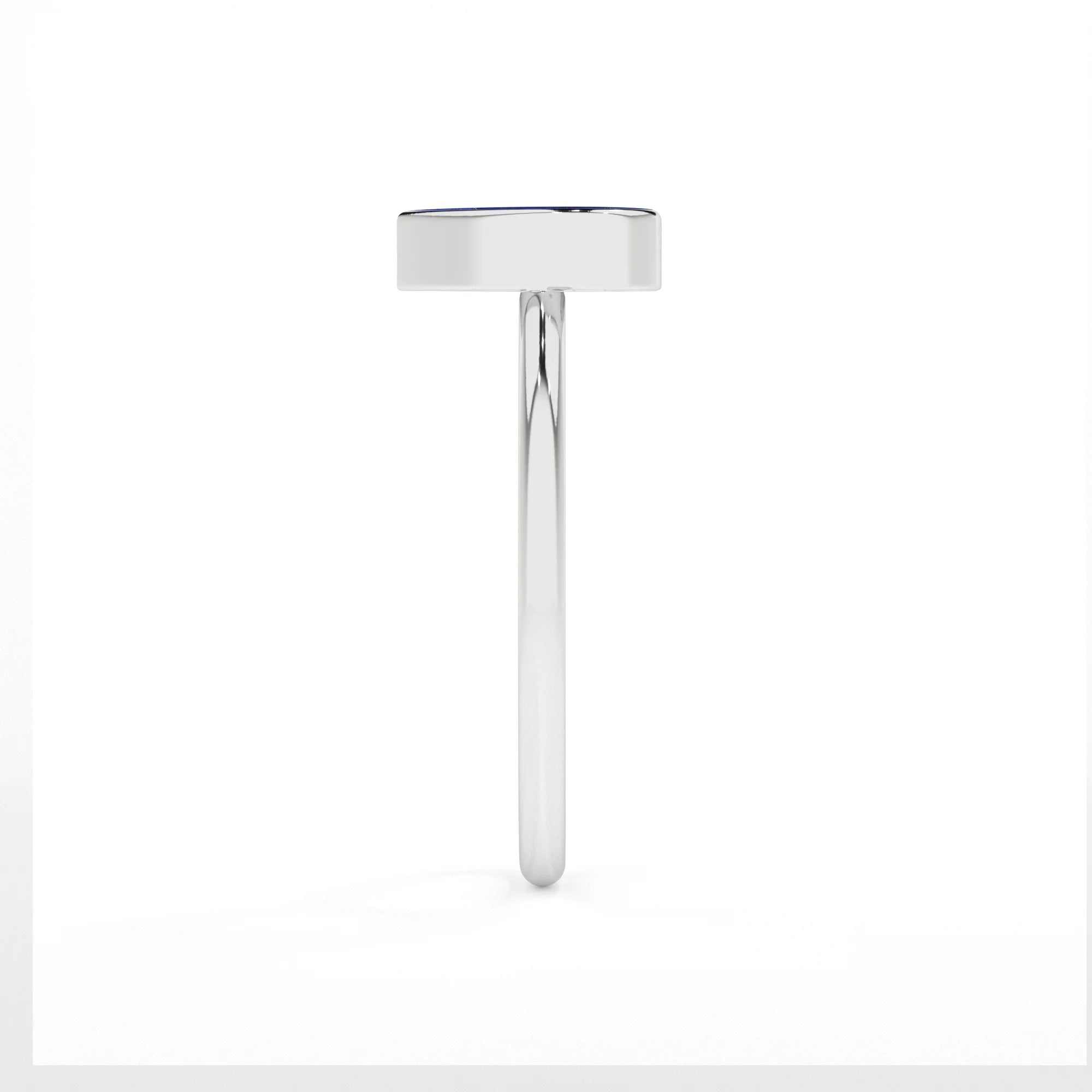 lapis lazuli heart shape stackable bezel-set ring