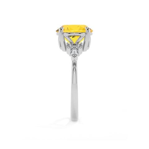 lab-grown yellow-sapphire round solitaire engagement ring