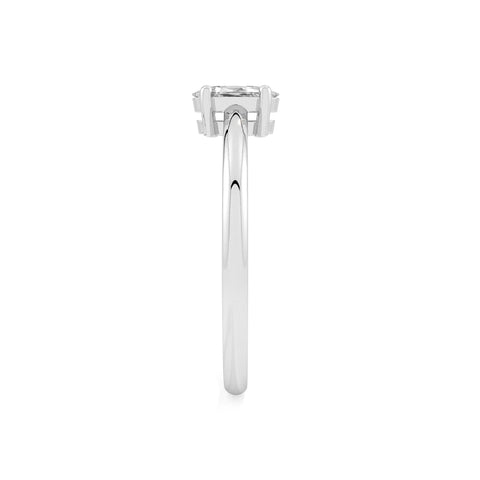 white topaz oval cut stackable prong-set ring