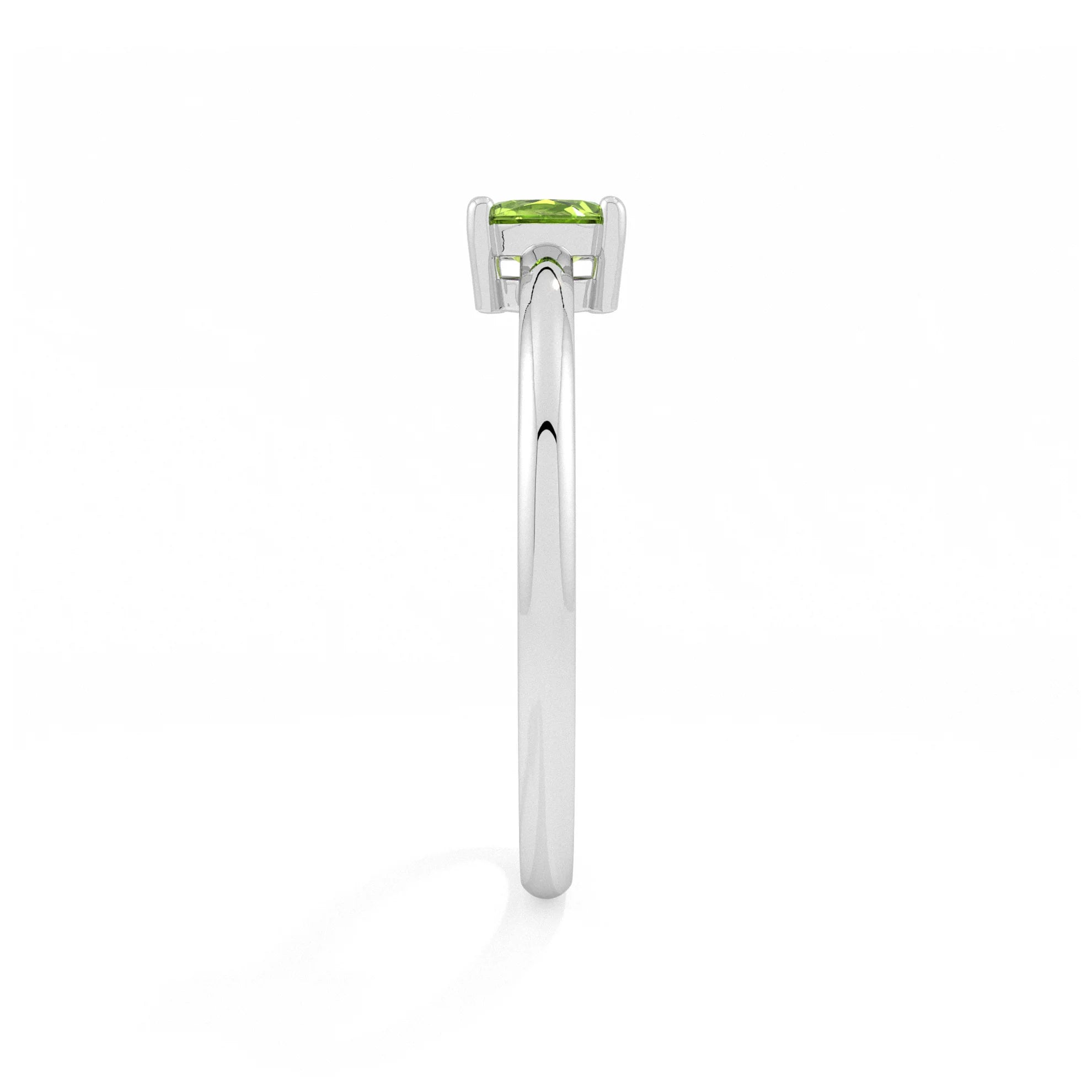 peridot round cut stackable prong-set ring