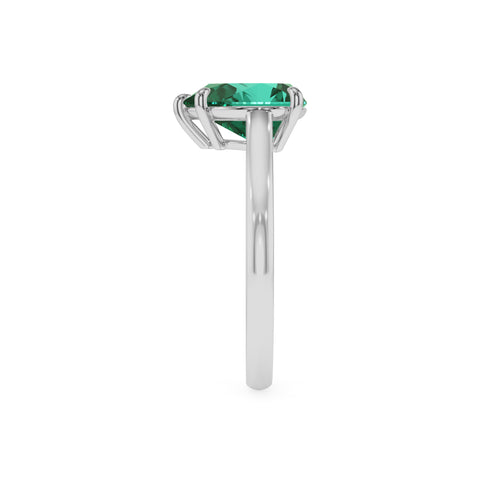 lab grown emerald pear solitaire engagement ring