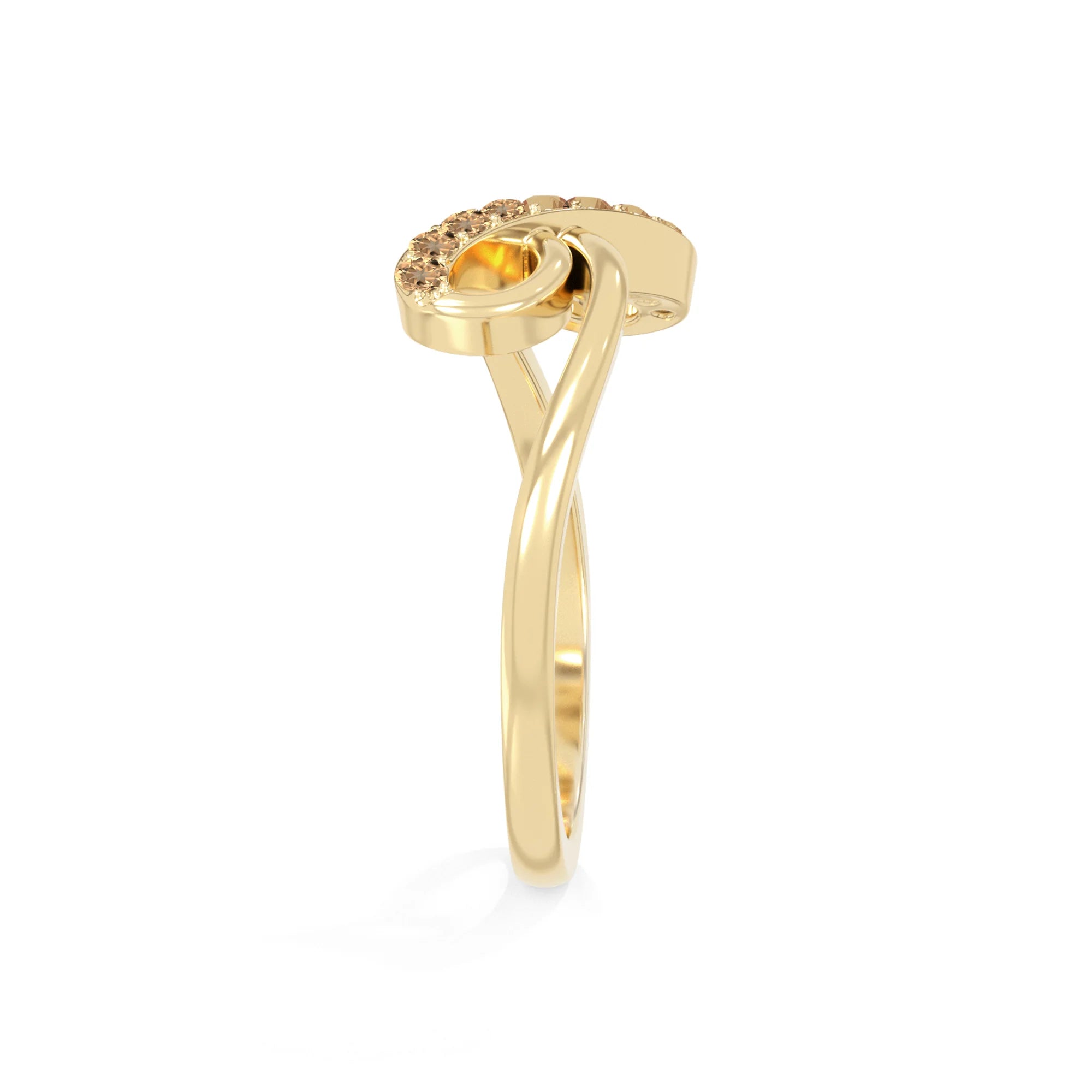 natural citrine infinity promise rings in yellow gold vermeil