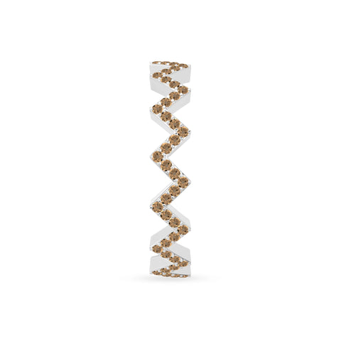 natural citrine zig-zag wedding band rings in sterling silver 