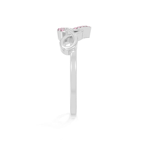 natural pink tourmaline infinity heart promise rings in sterling silver 