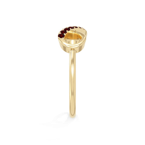 natural garnet infinity promise rings in yellow gold vermeil
