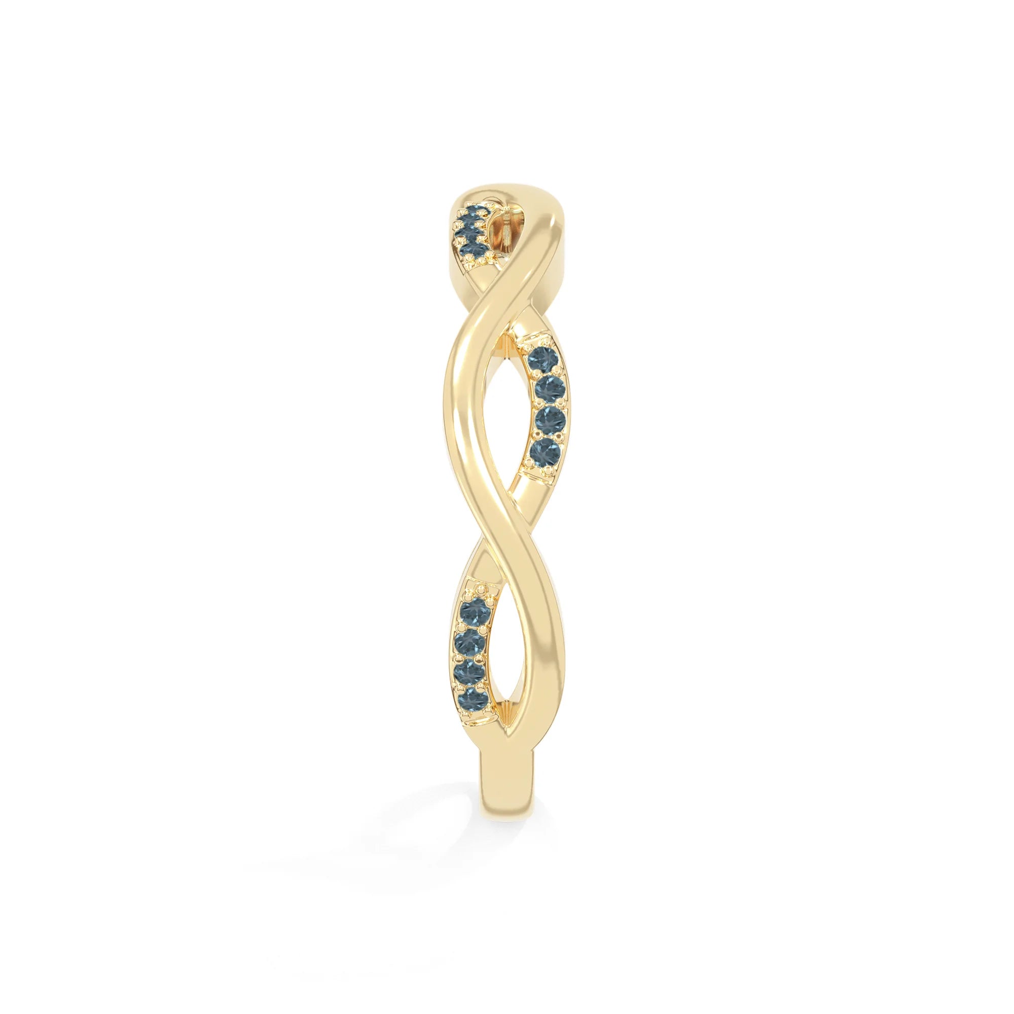 natural london blue topaz twisted wedding band rings in yellow gold vermeil