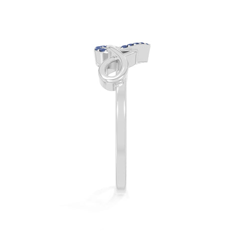 natural blue sapphire infinity heart promise rings in sterling silver 