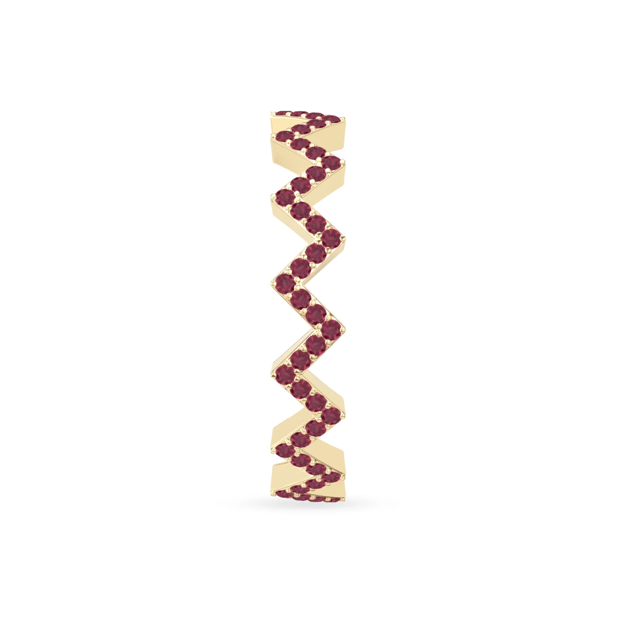 natural ruby zig-zag wedding band rings in yellow gold vermeil