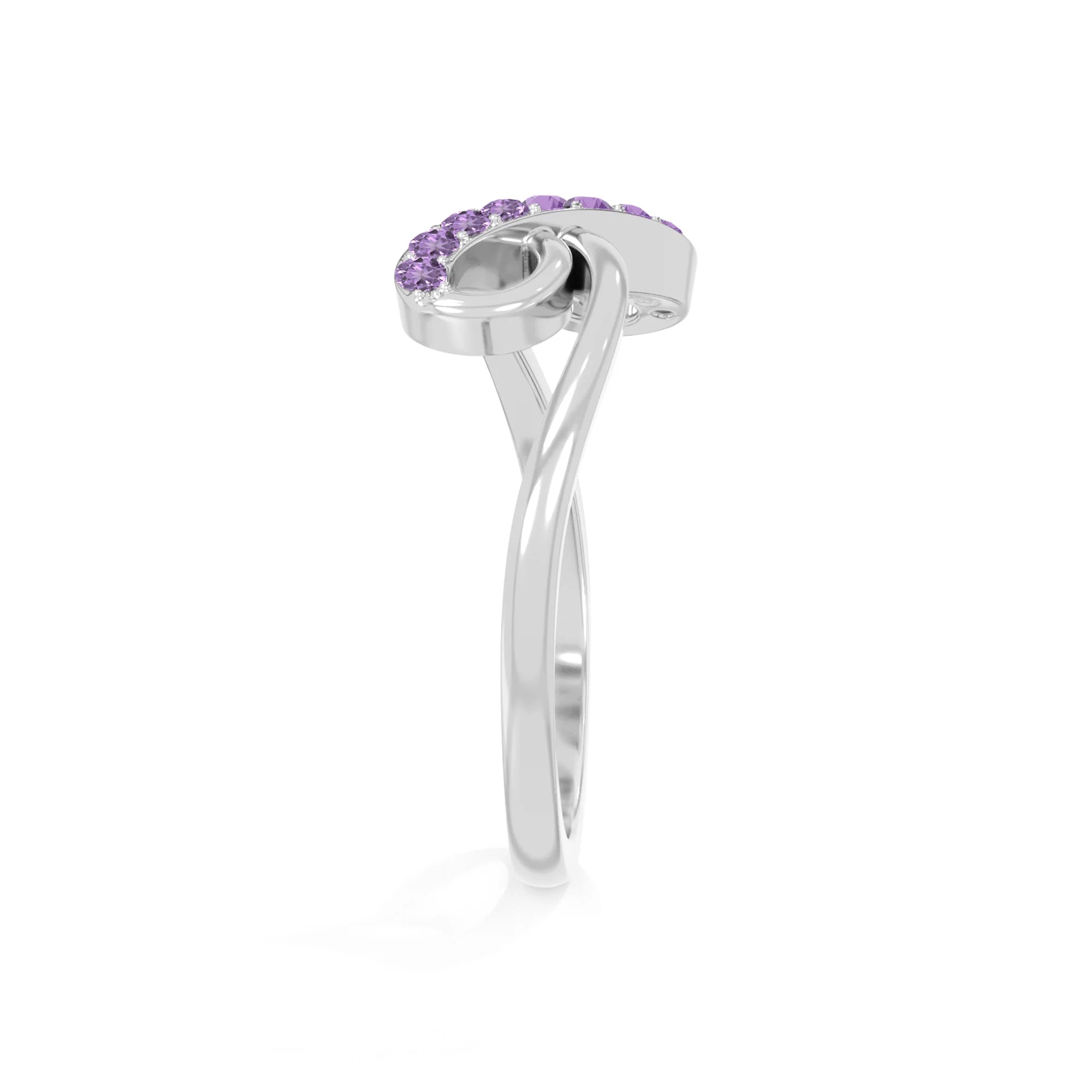 natural amethyst infinity promise rings in sterling silver 