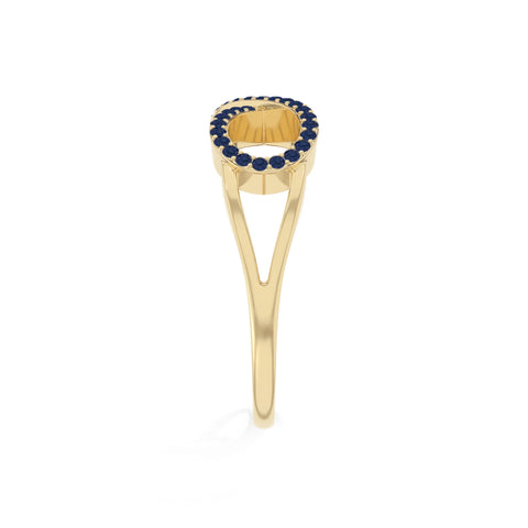natural blue sapphire infinity promise rings in yellow gold vermeil
