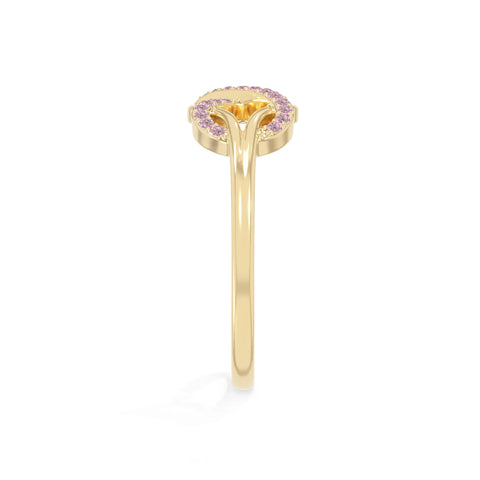 natural pink tourmaline infinity promise rings in yellow gold vermeil