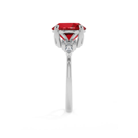 lab-grown ruby round solitaire engagement ring