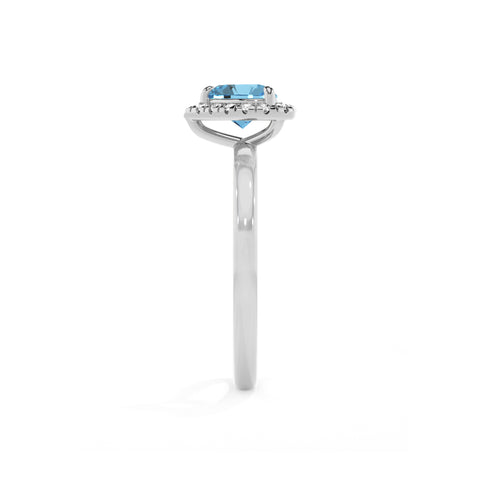 natural swiss blue topaz heart halo solitaire engagement ring