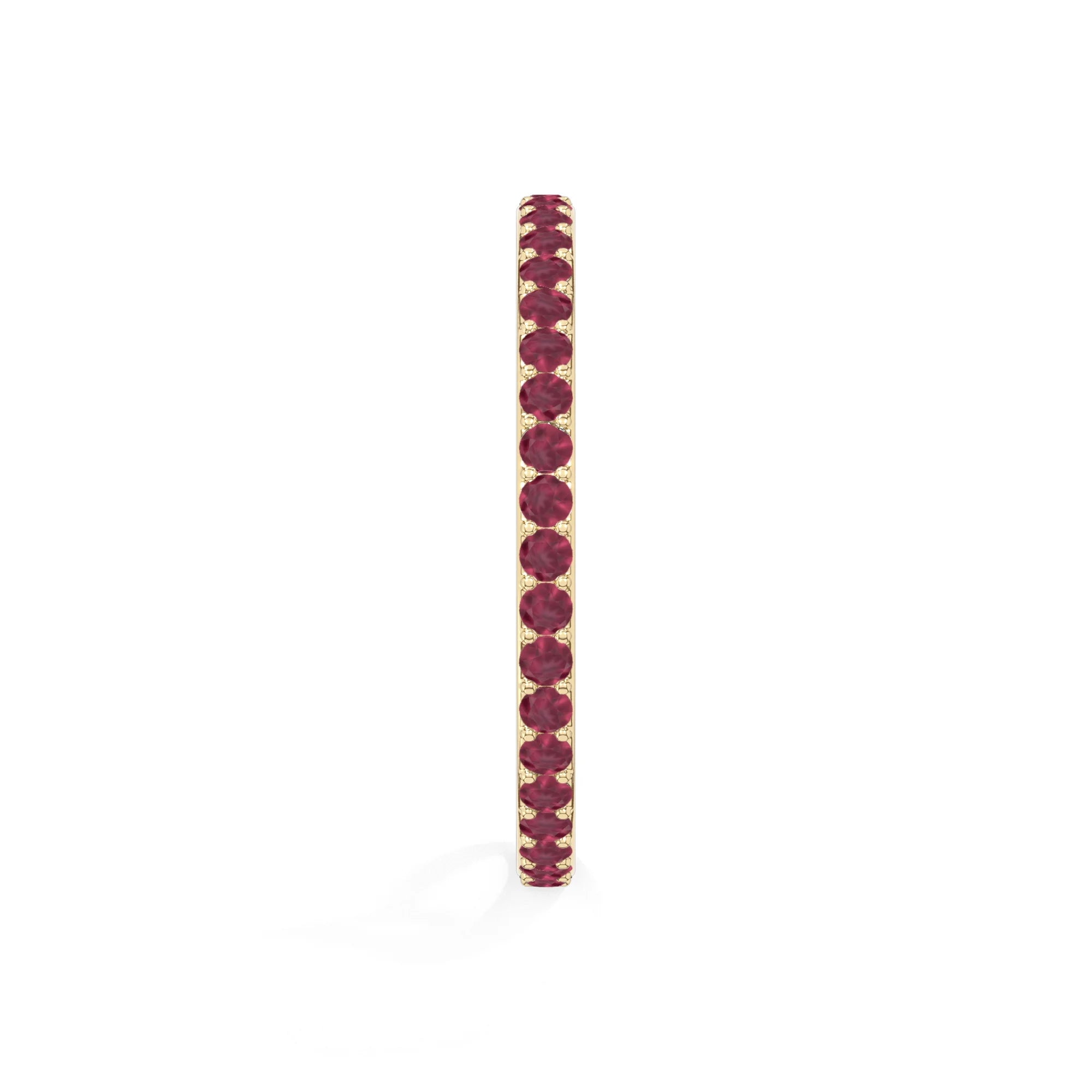 natural ruby eternity band rings in yellow gold vermeil